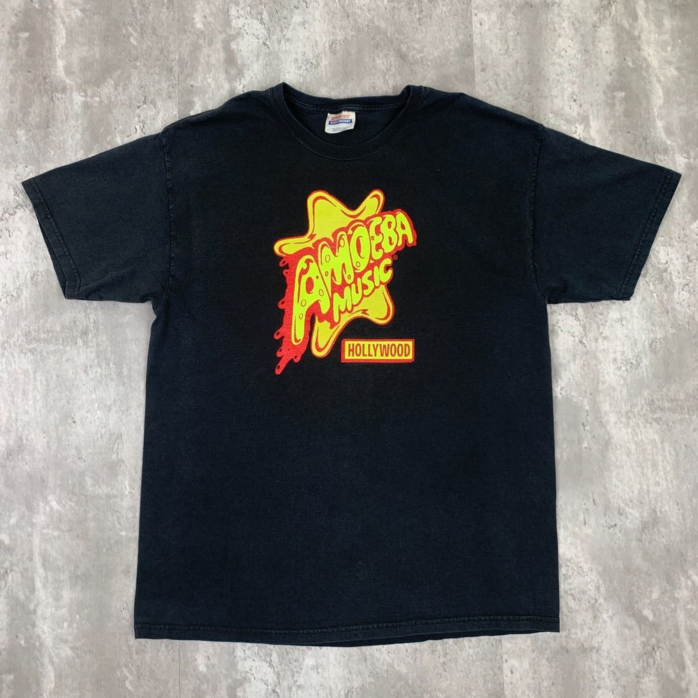 Vintage Amoeba Records Music T-Shirt Mens Large Black San Francisco Store Promo